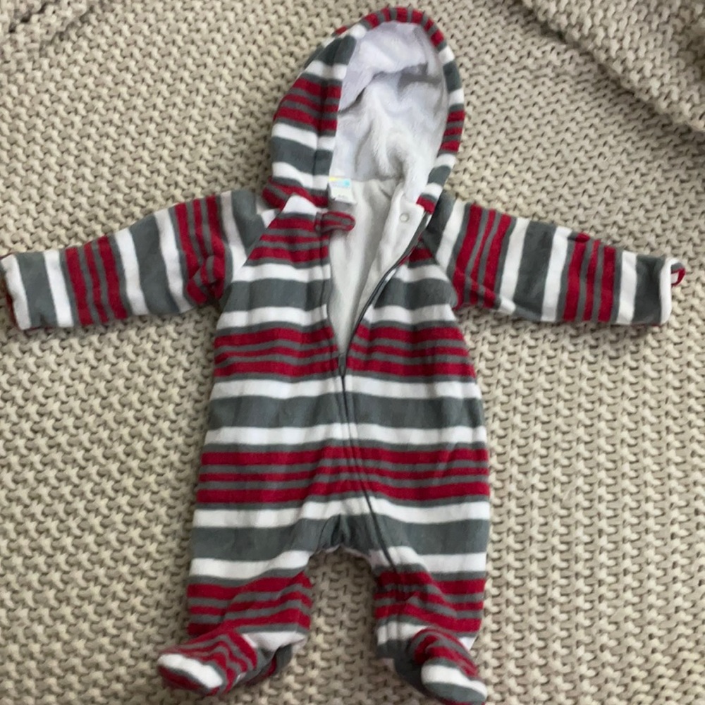 Fleece Baby footie zip up